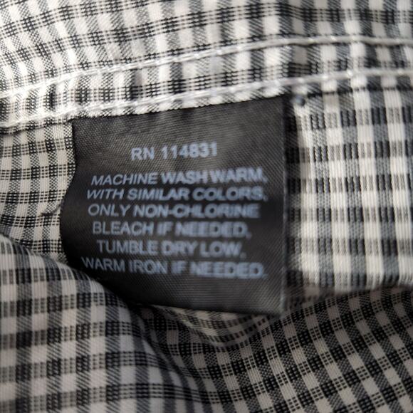 Nicole Miller Shirt Mens Size Large Black & White Check Button Up Dress Shirt - Picture 10 of 10